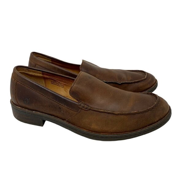 Born Mens Loafers Shoes Brown Black Leather Slip-On Moc Toe Low Top 10.5 main image 5